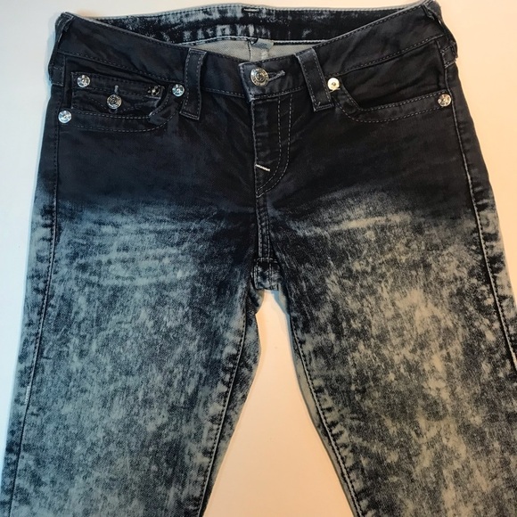 True Religion Women's Skinny Jeans Winter Haze Ombre Acid Wash Low Rise 27 - Picture 3 of 11